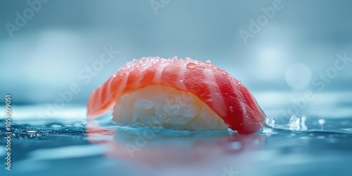 a piece of suki on a blue surface photo