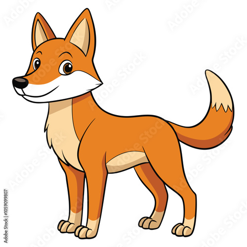 Dingo. Cartoon character. Zoo illustration. Wild animal. photo