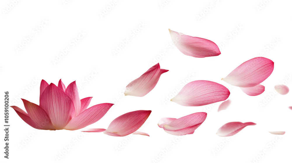 floated lotus flower petals falling isolated PNG floated lotus flower petals falling isolated PNG