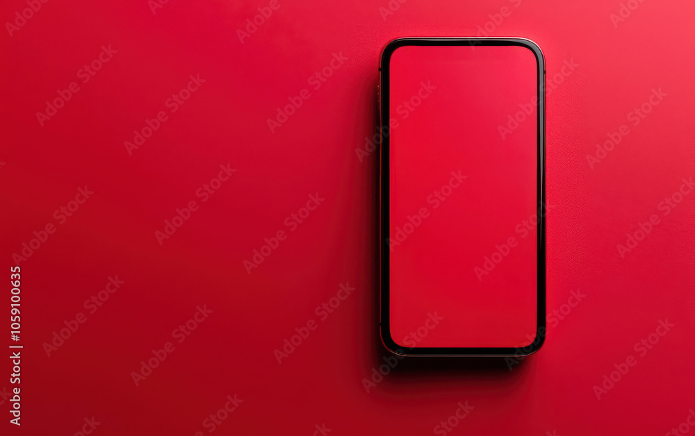 Urgent message pop-up on mobile phone screen, red background, 3D illustration