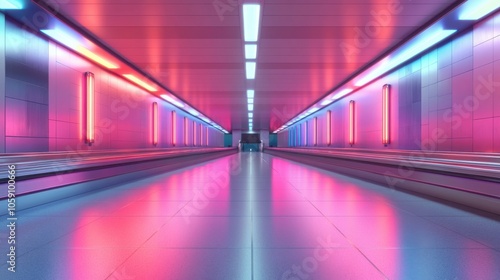 Modern Baggage Claim Area with Moving Suitcases