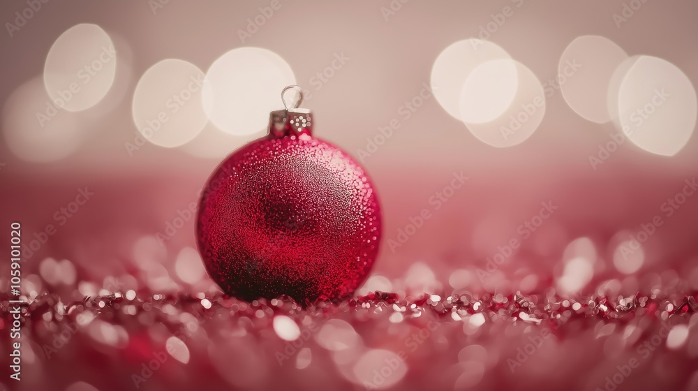 A vibrant red ornament dangles from the branches of a beautifully decorated Christmas tree, surrounded by warm, twinkling lights and a magical winter ambiance. A vibrant red ornament dangles from the branches of a beautifully decorated Christmas tree, surrounded by warm, twinkling lights and a magical winter ambiance.