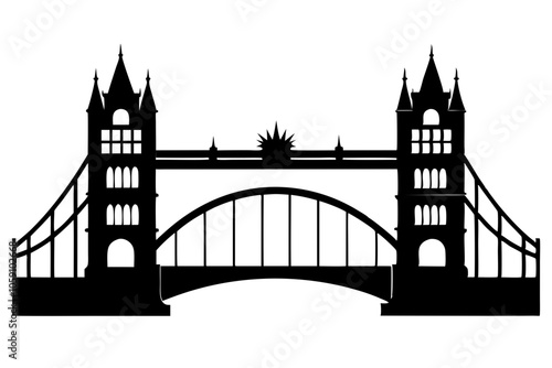 london bridge black silhouette