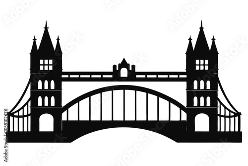 london bridge black silhouette