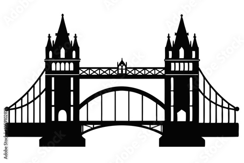 london bridge black silhouette