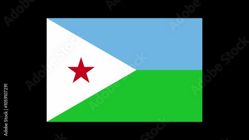 Djibouti Country Flag Shapes and Elements Construction Animation