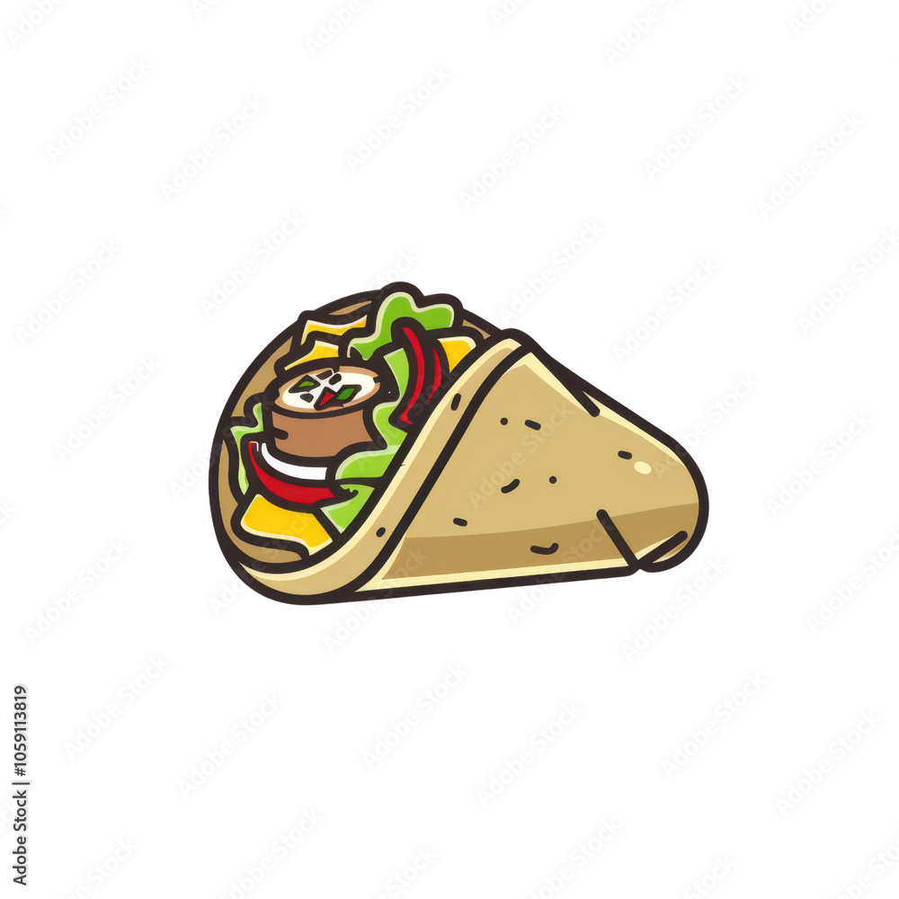 Delicious Iconic Taco Illustration Delicious Iconic Taco Illustration