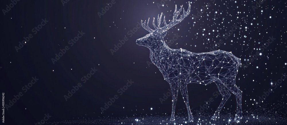 Security roe composed of polygons. Low poly vector illustration of a starry sky or Comos Security roe composed of polygons. Low poly vector illustration of a starry sky or Comos