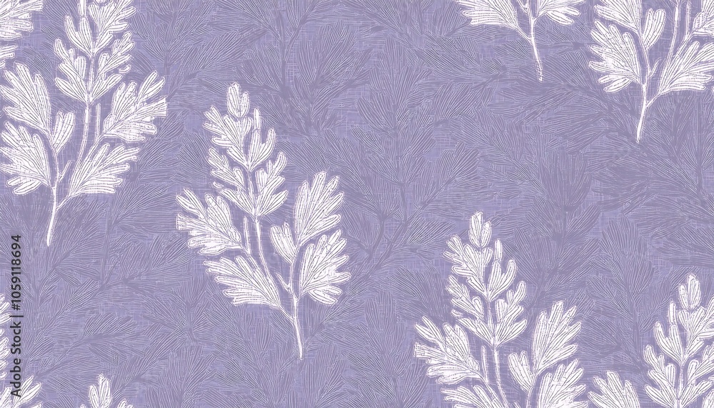 Seamless doodle botanicals pattern in a winter color palette of pale dusty blue and white. Seamless doodle botanicals pattern in a winter color palette of pale dusty blue and white.
