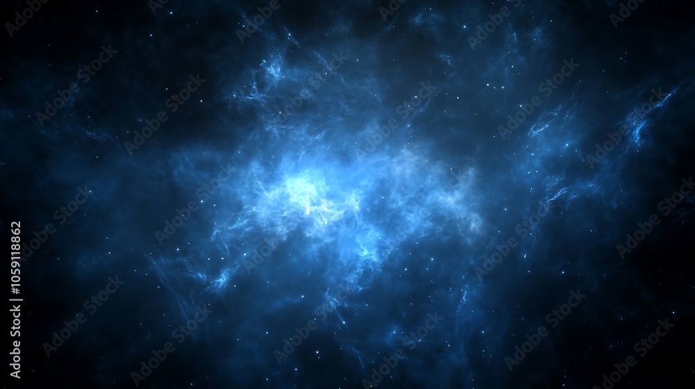 Blue Nebula in Space Blank Background with Copy Space for Design Projects Blue Nebula in Space Blank Background with Copy Space for Design Projects