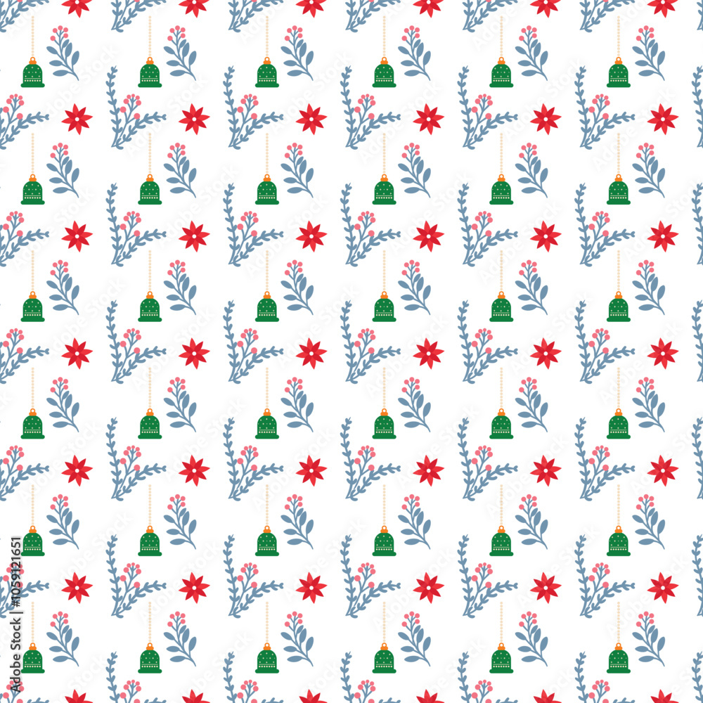 Seamless pattern with a Christmas landscape. Seamless pattern with a Christmas landscape.