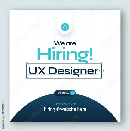 We are hiring ui ux design job vacancy web banner and social media post square template
