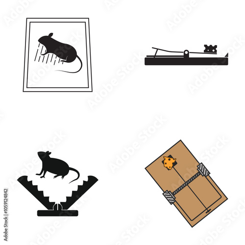Mouse trap logo vector illustration