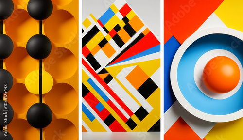 Bright and Bold Wallpaper. Geometric Art Concept