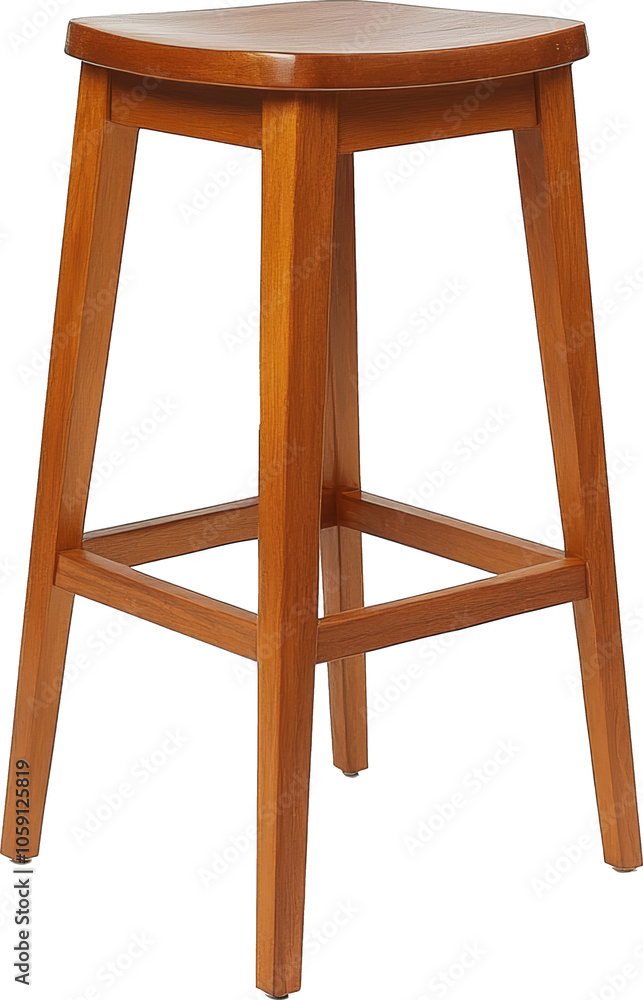 Wooden bar stool on transparent background Wooden bar stool on transparent background