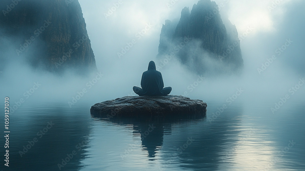 dark silhouette stands against a mystical backdrop, embodying the essence of mystery and introspection. The ethereal colors evoke a sense of wonder and deep contemplation dark silhouette stands against a mystical backdrop, embodying the essence of mystery and introspection. The ethereal colors evoke a sense of wonder and deep contemplation