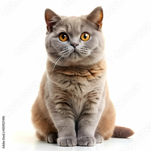 English short hair cat isolated on white