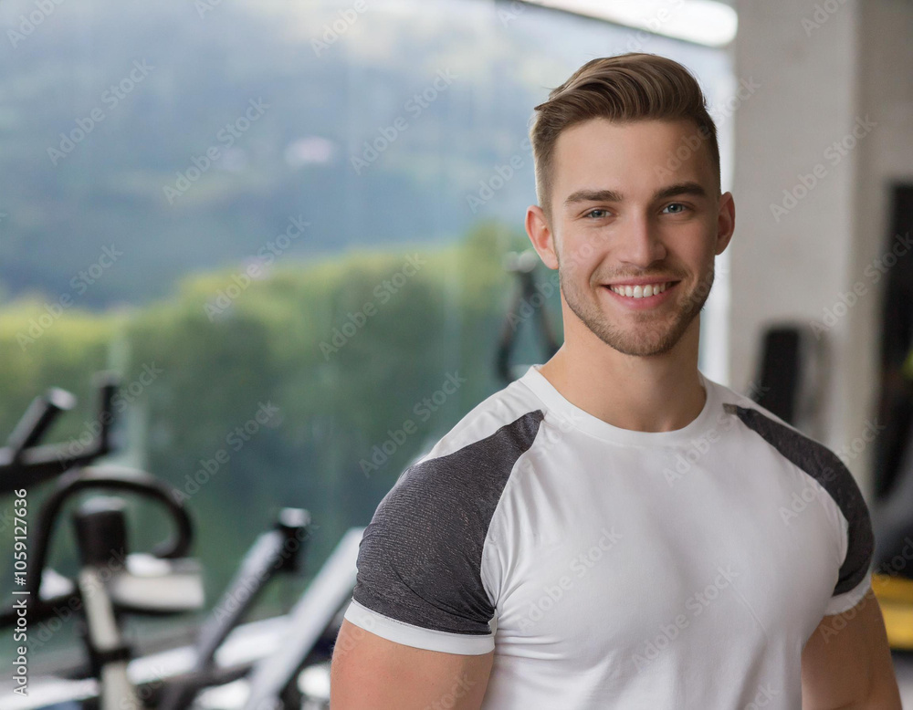 Obraz premium Trener personalny na siłowni