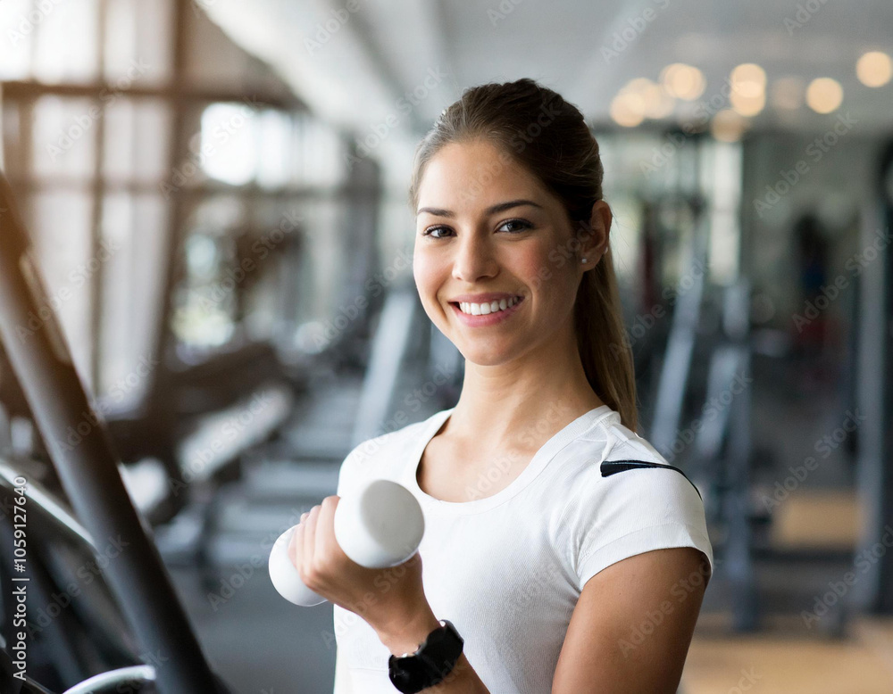 Fototapeta premium Kobieta ćwiczy na siłowni
