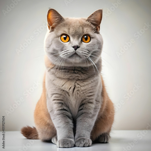 English short hair cat isolated on white