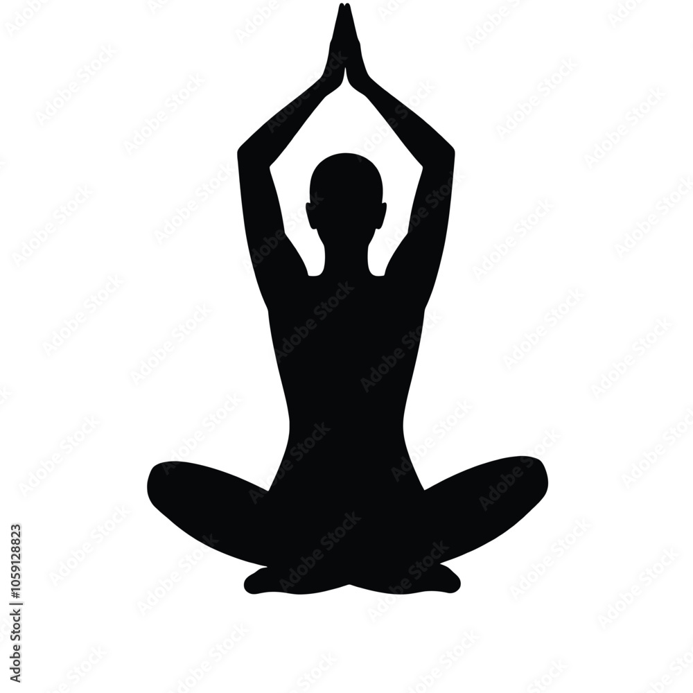 a black silhouette of a person in a yoga pose a black silhouette of a person in a yoga pose