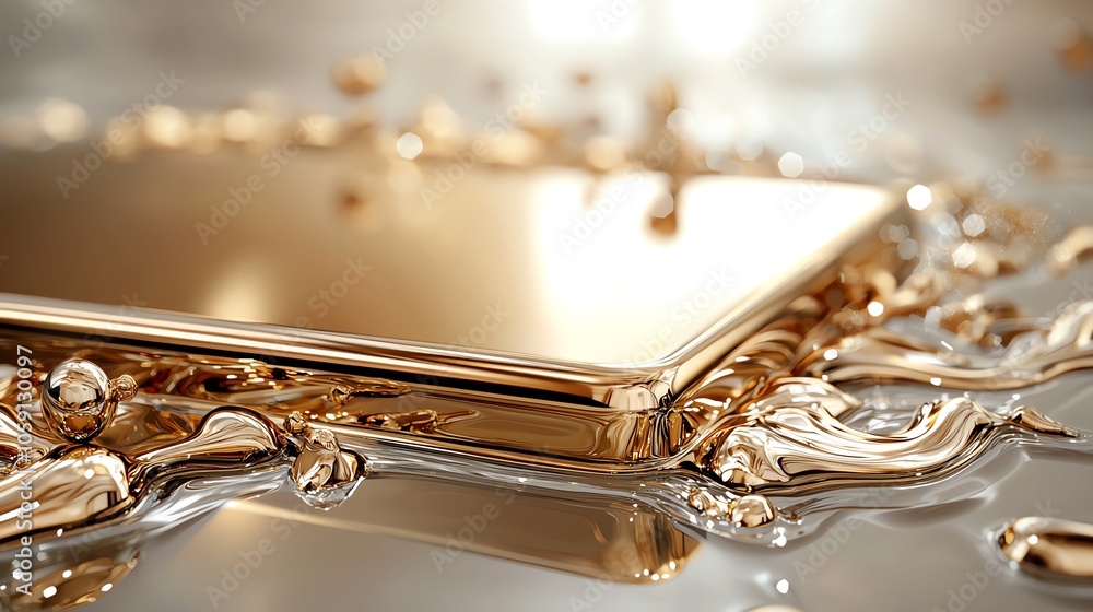 Closeup of polished gold bar edges, reflections creating abstract shapes, highvalue concept Closeup of polished gold bar edges, reflections creating abstract shapes, highvalue concept