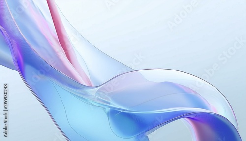 Cuadro en lienzo Flowing gradient transparent multilayer glass background, 3d rendering