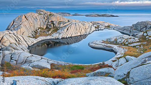 Granite Horizon: A seamless expanse of polished granite stretches out, reflecting the world around it. It’s a silent witness to the ages.  photo