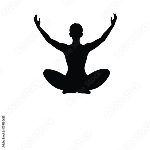 a black silhouette of a person in a yoga pose