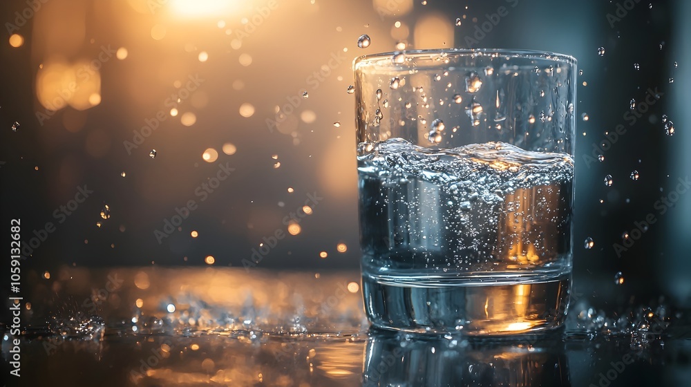 Glass of Water with Progress Bar Filling with Raindrops Symbolizing Patience and Waiting Glass of Water with Progress Bar Filling with Raindrops Symbolizing Patience and Waiting