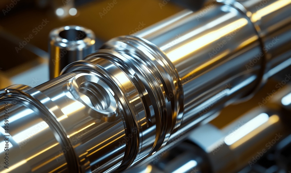Shiny metal rods and rings close up. Shiny metal rods and rings close up.