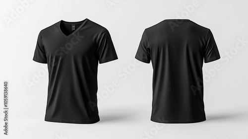 Black V-Neck T-Shirt Mockup