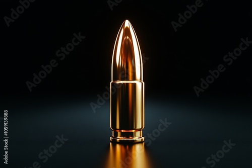 Simple outline of a bullet lying on its side, symbolizing the essence of ammunition in a clean, minimalist style, capturing clarity and power photo