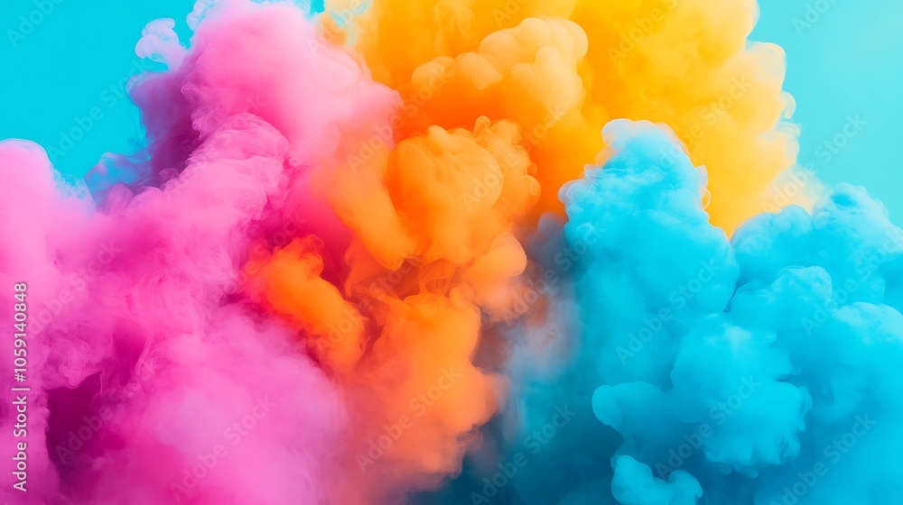 Abstract Colorful Smoke Background Light Gradient Background with Room for Typography