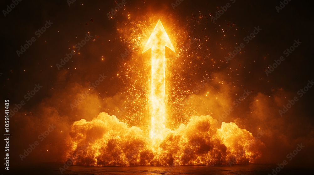 digital arrow blasts forward through a dramatic explosion, symbolizing momentum, innovation, and growth. A vibrant illustration of digital transformation and progress digital arrow blasts forward through a dramatic explosion, symbolizing momentum, innovation, and growth. A vibrant illustration of digital transformation and progress
