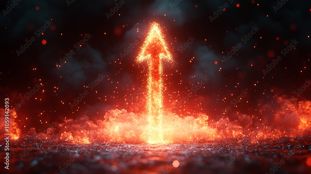 digital arrow blasts forward through a dramatic explosion, symbolizing momentum, innovation, and growth. A vibrant illustration of digital transformation and progress digital arrow blasts forward through a dramatic explosion, symbolizing momentum, innovation, and growth. A vibrant illustration of digital transformation and progress