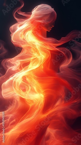 Flame Artwork, Mystical Fire Woman