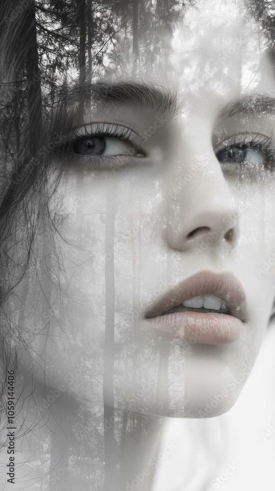 Obraz premium Portrait of a young woman, digital art