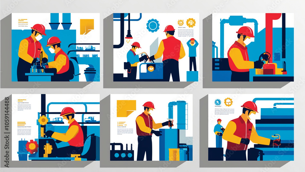 vector-based illustration of industrial activities vector-based illustration of industrial activities