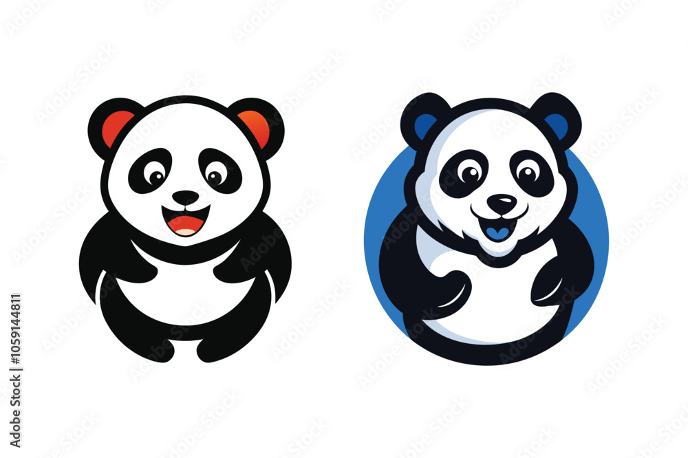 Fototapeta premium Panda Mascot Logo Vector for Kids and Fun Branding