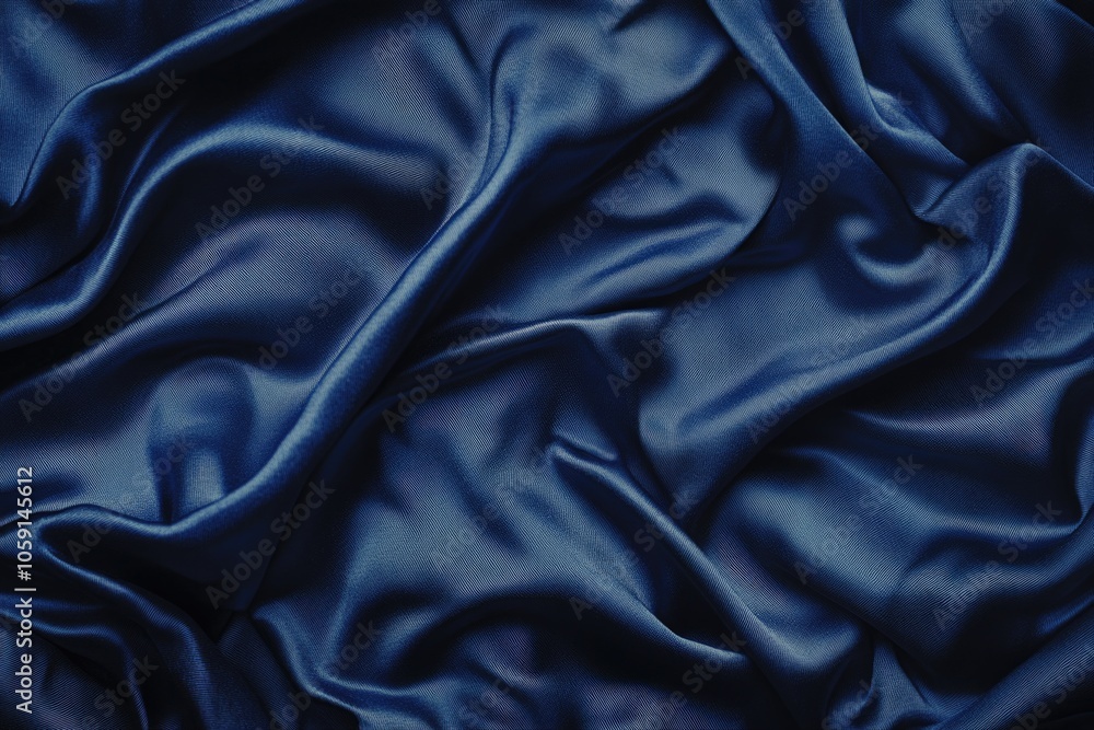 Obraz premium Soft, smooth, luxurious blue silk fabric with a subtle pattern.