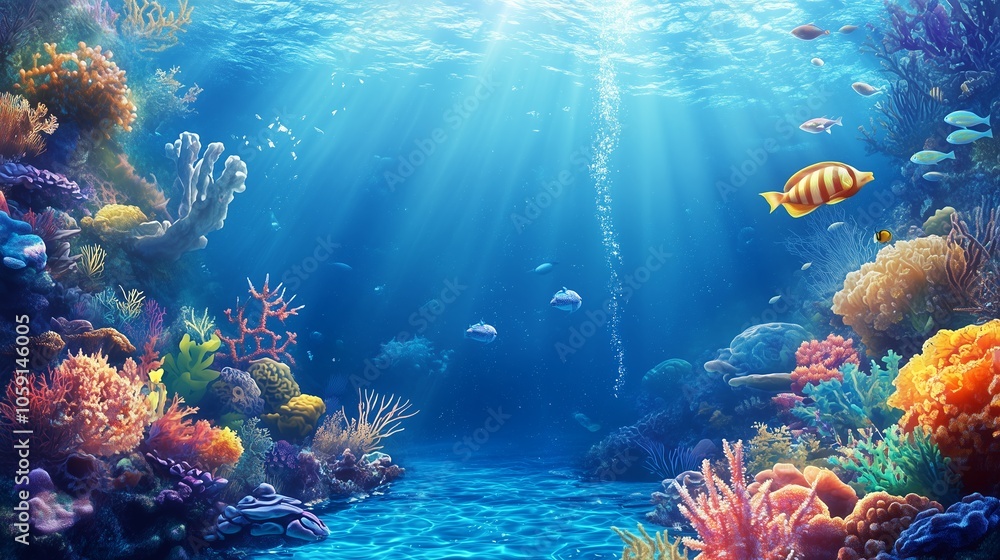 Obraz premium 深海と魚たち