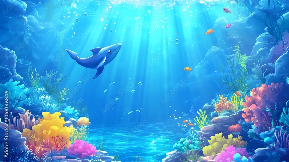 Fototapeta 深海と魚たち