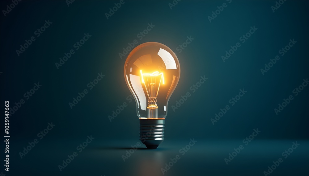 A glowing light bulb symbolizes innovation and bright ideas. A glowing light bulb symbolizes innovation and bright ideas.