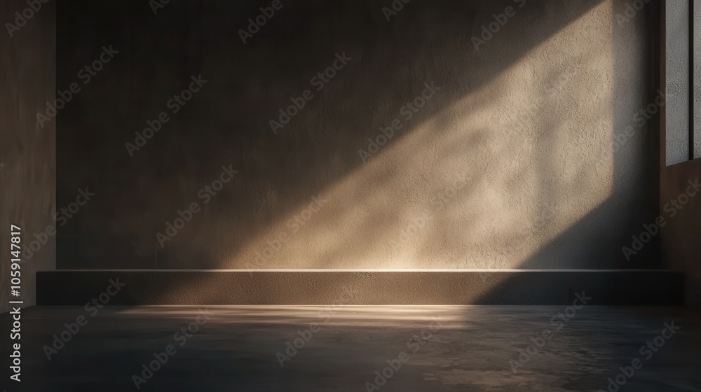 A serene, empty room with soft light casting shadows on the textured walls, creating a tranquil atmosphere. A serene, empty room with soft light casting shadows on the textured walls, creating a tranquil atmosphere.
