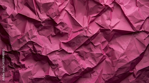 deep rose colored crumpled paper texture background for design, decorative.