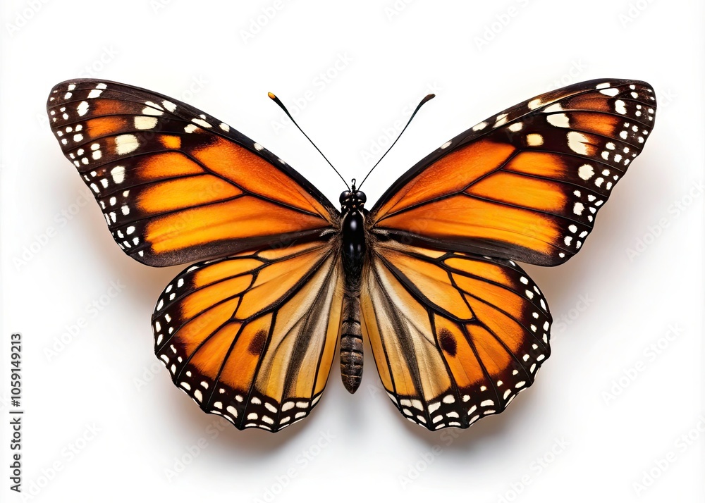Stunning Monarch Butterfly Isolated on White Background for Nature and Wildlife Photography, Perfect for Educational and Artistic Use, Featuring Vibrant Colors and Detailed Wing Patterns Stunning Monarch Butterfly Isolated on White Background for Nature and Wildlife Photography, Perfect for Educational and Artistic Use, Featuring Vibrant Colors and Detailed Wing Patterns