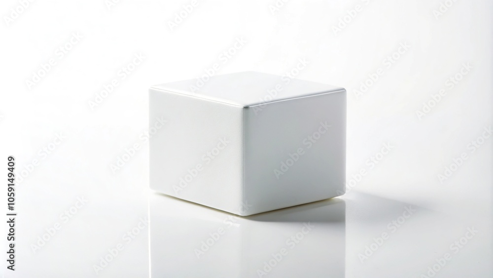 white cosmetic cube mockup isolated on white background Close-Up white cosmetic cube mockup isolated on white background Close-Up