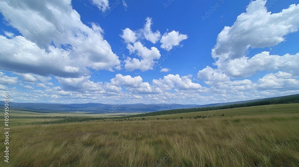 serene blue sky with fluffy white clouds overhead, evoking a sense of tranquility and peace in nature's canvas serene blue sky with fluffy white clouds overhead, evoking a sense of tranquility and peace in nature's canvas