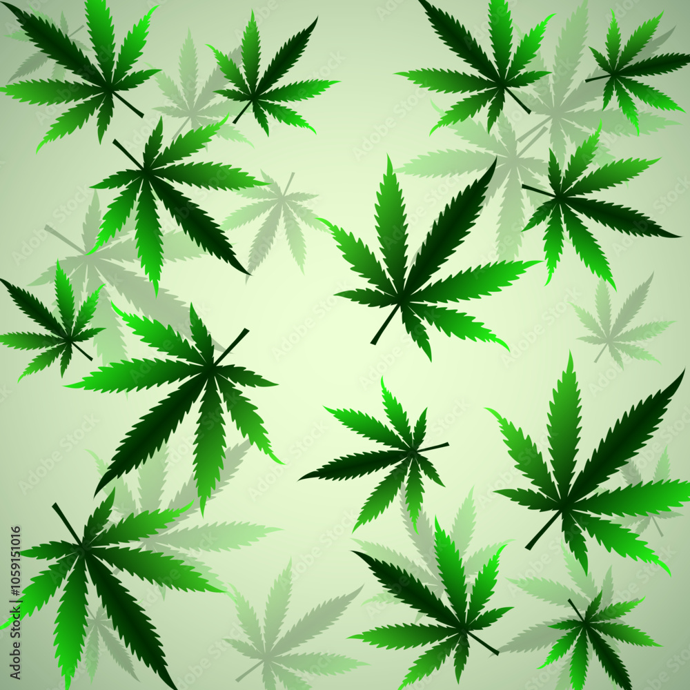 Cannabis leaves on white background. Vector illustration Cannabis leaves on white background. Vector illustration